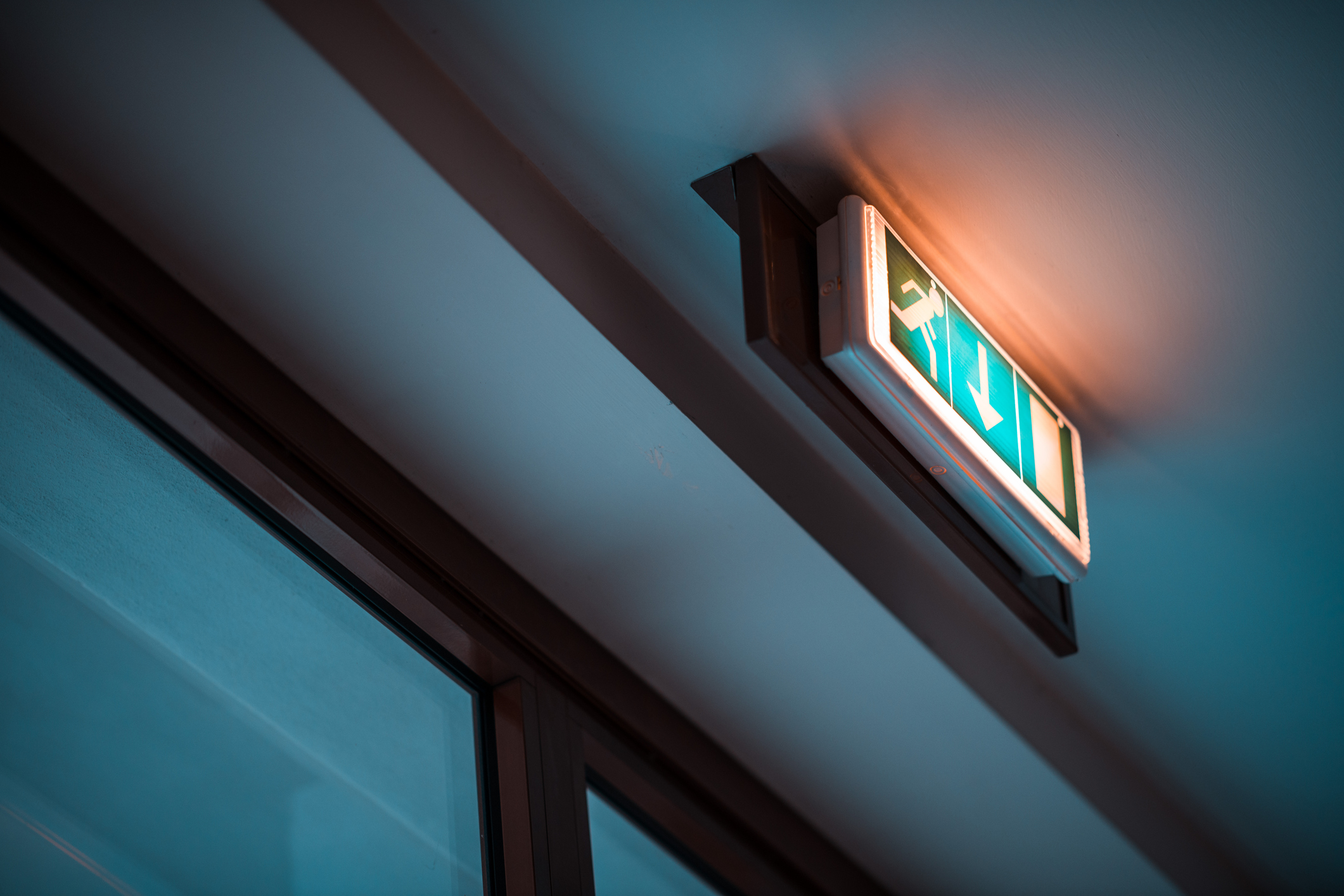 illuminated fire exit sign